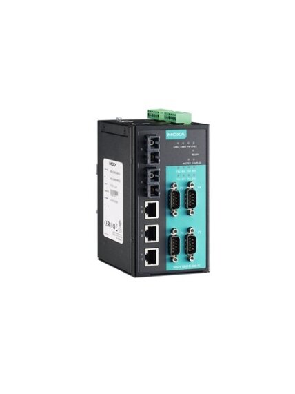 Moxa (NPort S8455I-MM-SC-T) 4 RS-232/422/485 ports, 3 10/100BaseT(X) ports, 2 100M multi-mode fiber ports with SC connector, 15 KV ESD, 12 to 48 VDC, -40 to 75°C operating temperature Moxa (NPort S8455I-MM-SC-T) 4 RS-232/422/485 ports, 3 10/100BaseT(X) ports, 2 100M multi-mode fiber ports with SC connector, 15 KV ESD, 12 to 48 VDC, -40 to 75°C operating temperature