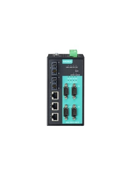 Moxa (NPort S8455I-SS-SC) 4 RS-232/422/485 ports, 3 10/100BaseT(X) ports, 2 100M single-mode fiber ports with SC connector, 15 KV ESD, 12 to 48 VDC, 0 to 60°C operating temperature 2 Moxa (NPort S8455I-SS-SC) 4 RS-232/422/485 ports, 3 10/100BaseT(X) ports, 2 100M single-mode fiber ports with SC connector, 15 KV ESD, 12 to 48 VDC, 0 to 60°C operating temperature 2