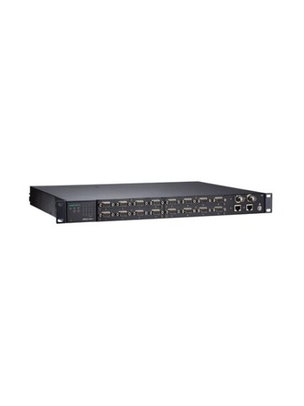 Moxa (NPort S9650I-16-2HV-SSC-T) 16-port RS-232/422/485 rugged device server, 2 10/100BaseT(X) ports with IEEE 1588v2 support, 88 to 300 VDC or 85 to 264 VAC, -40 to 85°C operating temperature, with 2-port Ethernet single-mode SC connector fiber module 1