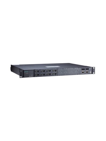 Moxa (NPort S9650I-8F-2HV-SSC-T) 8-port RS-232/422/485 rugged device server with multi-mode ST connectors on the serial ports, 2 10/100BaseT(X) ports with IEEE 1588v2 support, 88 to 300 VDC or 85 to 264 VAC, -40 to 85°C operating temperature, with 2-port Moxa (NPort S9650I-8F-2HV-SSC-T) 8-port RS-232/422/485 rugged device server with multi-mode ST connectors on the serial ports, 2 10/100BaseT(X) ports with IEEE 1588v2 support, 88 to 300 VDC or 85 to 264 VAC, -40 to 85°C operating temperature, with 2-port