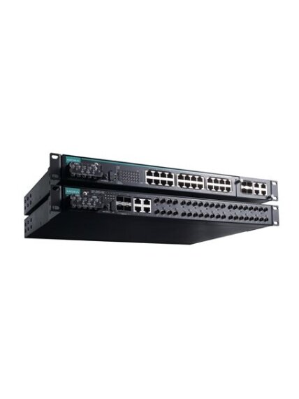 Moxa (PT-7528-12MSC-12TX-4GSFP-HV-HV) IEC 61850-3 managed rackmount Ethernet switch with 12 100BaseFX ports (MSC), 12 10/100BaseT(X) ports, and 4 1000BaseSFP ports, for a total of up to 28 ports, 2 isolated power supply (88 to 300 VDC or 85 to 264 VAC), - 3