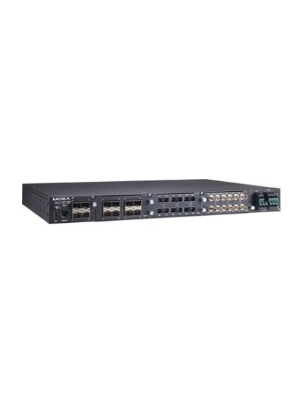 Moxa (RKS-G4028-PoE-4GS-LV-T) Layer 2 modular managed Ethernet switch with 4 100/1000BaseSFP ports, 3 slots for Ethernet modules, PoE Ethernet module supported, 1 isolated power supply (24/48 VDC), -40 to 75°C operating temperature 2 Moxa (RKS-G4028-PoE-4GS-LV-T) Layer 2 modular managed Ethernet switch with 4 100/1000BaseSFP ports, 3 slots for Ethernet modules, PoE Ethernet module supported, 1 isolated power supply (24/48 VDC), -40 to 75°C operating temperature 2