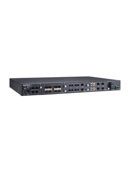 Moxa (RKS-G4028-PoE-4GS-LV-T) Layer 2 modular managed Ethernet switch with 4 100/1000BaseSFP ports, 3 slots for Ethernet modules, PoE Ethernet module supported, 1 isolated power supply (24/48 VDC), -40 to 75°C operating temperature 3 Moxa (RKS-G4028-PoE-4GS-LV-T) Layer 2 modular managed Ethernet switch with 4 100/1000BaseSFP ports, 3 slots for Ethernet modules, PoE Ethernet module supported, 1 isolated power supply (24/48 VDC), -40 to 75°C operating temperature 3