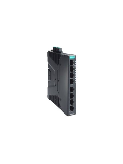 Moxa (SDS-3008) Compact industrial smart Ethernet switch with 8 10/100BaseT(X) ports, dual 12/24/48 VDC power inputs, -10 to 60°C operating temperature 1