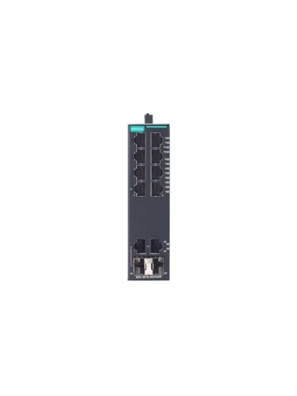 Moxa (SDS-3010-2GTXSFP) Compact industrial smart Ethernet switch with 8 10/100BaseT(X) ports, 2 10/100/1000BaseT(X) or 100/1000BaseSFP combo ports, dual 12/24/48 VDC power inputs, -10 to 60°C operating temperature 2