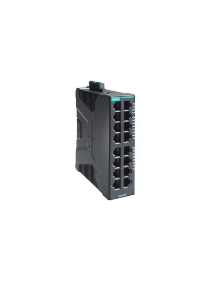 Moxa (SDS-3016-2GSFP) Compact industrial smart Ethernet switch with 14 10/100BaseT(X) ports, 2 100/1000BaseSFP ports, dual 12/24/48 VDC power inputs, -10 to 60°C operating temperature 2