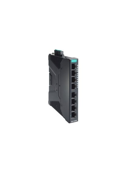 Moxa (SDS-G3008-T) Compact industrial full Gigabit smart Ethernet switch with 8 10/100/1000BaseT(X) ports, dual 12/24/48 VDC power inputs, -40 to 75°C operating temperature
