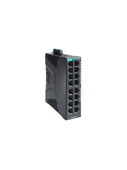Moxa (SDS-G3016-2GSFP) Compact industrial full Gigabit smart Ethernet switch with 14 10/100/1000BaseT(X) ports, 2 100/1000BaseSFP ports, dual 12/24/48 VDC power inputs, -10 to 60°C operating temperature 2