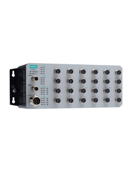 Moxa (TN-4516A-12PoE-2GPoE-2GODC-WV-CT-T) 12 PoE 10/100BaseT(X) ports with M12 connector, 2 PoE 10/100/1000BaseT(X) ports with M12 connector, 2 1000BaseLSX fiber optic ports with Q-ODC® interface, 1 (dual input) 24 to 110 VDC power supply, -40 to 75°C ope 3