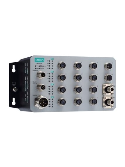 Moxa (TN-4516A-12PoE-2GPoE-2GODC-WV-CT-T) 12 PoE 10/100BaseT(X) ports with M12 connector, 2 PoE 10/100/1000BaseT(X) ports with M12 connector, 2 1000BaseLSX fiber optic ports with Q-ODC® interface, 1 (dual input) 24 to 110 VDC power supply, -40 to 75°C ope Moxa (TN-4516A-12PoE-2GPoE-2GODC-WV-CT-T) 12 PoE 10/100BaseT(X) ports with M12 connector, 2 PoE 10/100/1000BaseT(X) ports with M12 connector, 2 1000BaseLSX fiber optic ports with Q-ODC® interface, 1 (dual input) 24 to 110 VDC power supply, -40 to 75°C ope