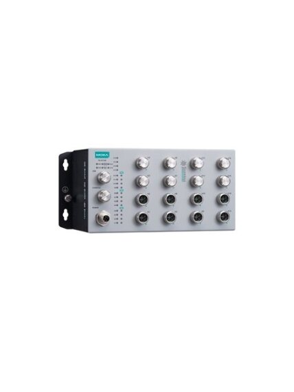 Moxa (TN-4516B-4G-12GP-CT-T) EN 50155 16-port L2 switch with 4 Gigabit ports, 12 Gigabit PoE ports, 150 W PoE power budget, 24 to 110 VDC power input, -40 to 70°C operating temperature, IP42 rating, conformal coating Moxa (TN-4516B-4G-12GP-CT-T) EN 50155 16-port L2 switch with 4 Gigabit ports, 12 Gigabit PoE ports, 150 W PoE power budget, 24 to 110 VDC power input, -40 to 70°C operating temperature, IP42 rating, conformal coating