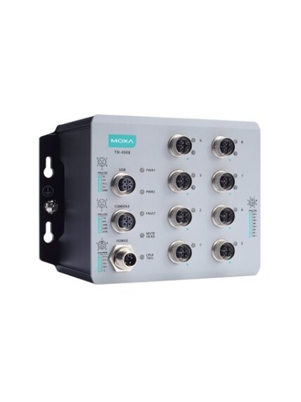 Moxa (TN-4908-8GTX-WV-CT-T) Industrial secure router with 8 Gigabit Ethernet ports, 24 to 110 VDC power input, IP40, -40 to 70°C operating temperature, conformal coating Moxa (TN-4908-8GTX-WV-CT-T) Industrial secure router with 8 Gigabit Ethernet ports, 24 to 110 VDC power input, IP40, -40 to 70°C operating temperature, conformal coating