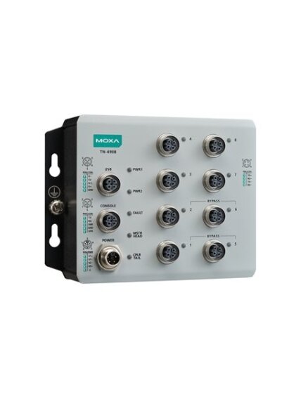 Moxa (TN-4908-ETBN-F-4TXBP-WV-CT-T) IEC 61375 ETBN industrial secure firewall router with 4 Fast Ethernet ports with bypass relay, 24 to 110 VDC power input, IP40, -40 to 70°C operating temperature, conformal coating Moxa (TN-4908-ETBN-F-4TXBP-WV-CT-T) IEC 61375 ETBN industrial secure firewall router with 4 Fast Ethernet ports with bypass relay, 24 to 110 VDC power input, IP40, -40 to 70°C operating temperature, conformal coating