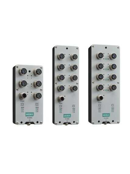 Moxa (TN-5305A-WV-CT-T) EN 50155 unmanaged Ethernet switch with 5 10/100BaseT(X) ports, M12 connector, single power input, 24 to 110 VDC, -40 to 70°C operating temperature, conformal coating 1 Moxa (TN-5305A-WV-CT-T) EN 50155 unmanaged Ethernet switch with 5 10/100BaseT(X) ports, M12 connector, single power input, 24 to 110 VDC, -40 to 70°C operating temperature, conformal coating 1