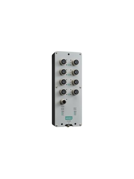 Moxa (TN-5308A-8PoE-WV-T) EN 50155 unmanaged Ethernet switch with 8 10/100BaseT(X) PoE ports, M12 connector, single power input, 24 to 110 VDC, -40 to 70°C operating temperature Moxa (TN-5308A-8PoE-WV-T) EN 50155 unmanaged Ethernet switch with 8 10/100BaseT(X) PoE ports, M12 connector, single power input, 24 to 110 VDC, -40 to 70°C operating temperature