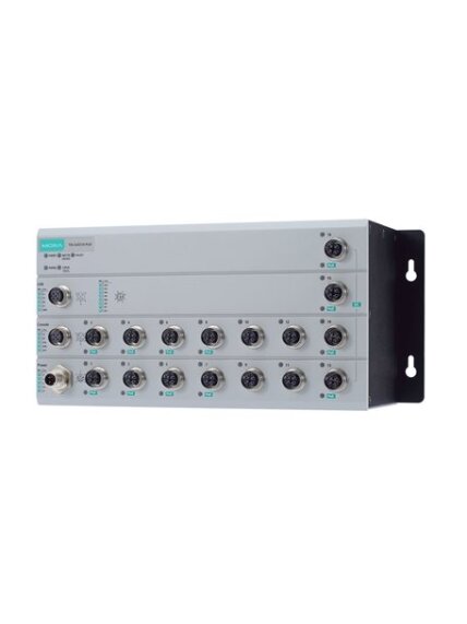 Moxa (TN-G4516-8GPoE-4XGPoE-WV-CT-T) EN 50155 Layer 2 multi-Gigabit switch with 4 Gigabit Ethernet ports, 8 Gigabit Ethernet PoE+ ports, 4 10G Ethernet PoE+ ports, 120 W PoE power budget, 24 to 110 VDC power input, -40 to 70°C operating temperature, IP40, 2