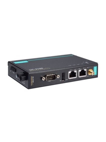 Moxa (UC-3111-T-US-LX-NW) Arm-based computer for the U.S. region (AT&T, Verizon) with built-in LTE Cat. 1 module, 1 GHz processor, 1 GB RAM, 8 GB eMMC, 2 Ethernet ports, 2 serial ports, 1 USB port, 1 SD slot, -40 to 70°C operating temperature 3