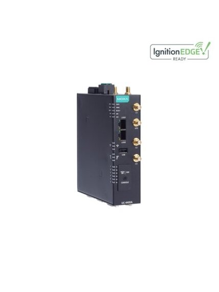 Moxa (UC-4434A-I-T) Arm Cortex-A53 quad-core 1.6 GHz industrial computer 2 Ethernet ports, 4 serial ports (2 with 2-kV isolation), 2 CAN ports, 4 DIs, 4 DOs, 2 expansion slots (for Wi-Fi 6E and LTE modules), -40 to 70°C operating temperature 1