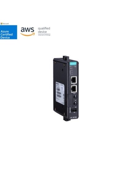 Moxa (UC-8131-LX) Arm-based wireless-enabled DIN-rail industrial computer with 300 MHz CPU, 2 Ethernet, 1 Serial port 1
