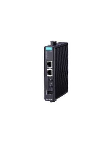 Moxa (UC-8162-LX) Arm-based wireless-enabled DIN-rail industrial computer with 600 MHz CPU, 2 Ethernet ports, 2 serial ports, 1 Mini PCIe slot 2