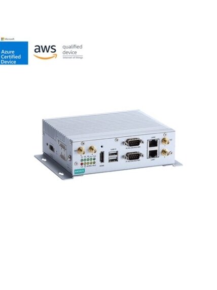 Moxa (V2201-E1-T) x86 embedded computer with Intel Atom® E3815 processor, 1 HDMI port, 2 Ethernet ports, 2 serial ports, 4 DIs, 4 DOs, 1 USB 3.0 port, 2 USB 2.0 ports, 1 SD slot, 1 uSIM slot, 2 Mini PCIe slots, -40 to 85°C operating temperature 1