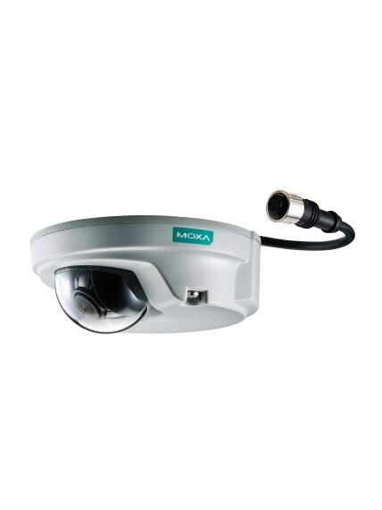 Moxa (VPort P06-1MP-M12-CAM28-T) EN 50155, HD image, compact IP camera, M12 connector, 1 audio input, PoE, 2.8 mm lens, -40 to 70°C operating temperature 3