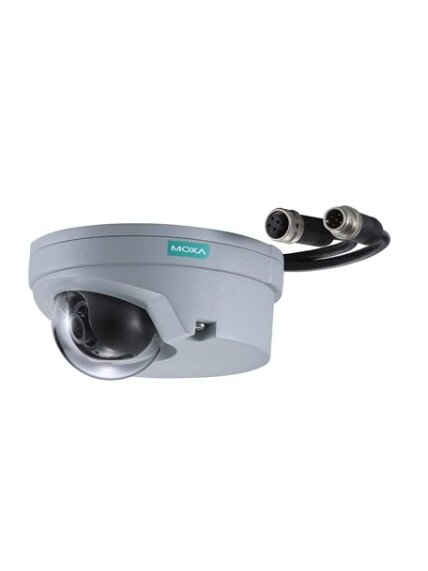 Moxa (VPort P06-2M42M) EN 50155, 1080P, H.264/MJPEG IP camera with M12 connector, 1 mic built-in, PoE, 4.2 mm lens, -25 to 55°C operating temperature 2