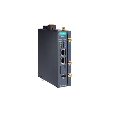 Moxa (AIG-302-T-AP-AZU-LX) 2 prievadų Modbus RTU/ASCII/TCP į MQTT/Azure debesijai pritaikytas tinklų sietuvas Azijos ir Ramiojo vandenyno regionui, komplektacija: Arm® Cortex™-A7 dviejų branduolių 1GHz procesorius, Azure IoT Edge programinė įranga, Darbin