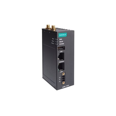 Moxa (AWK-1161C-UN) pramoninis Wi-Fi 6 (802.11ax) belaidis klientas, komplektacija: 1 10/100/1000BaseT(X) prievadas, IP30, UN dažnių juosta, Darbinė temperatūra: -25...60 °C