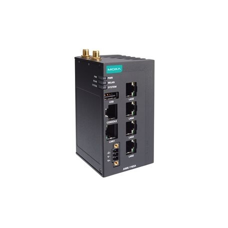 Moxa (AWK-1165A-US) pramoninis Wi-Fi 6 (802.11ax) belaidis prieigos taškas, komplektacija: 5 10/100/1000BaseT(X) prievadai, IP30, US dažnių juosta, Darbinė temperatūra: -25...60 °C