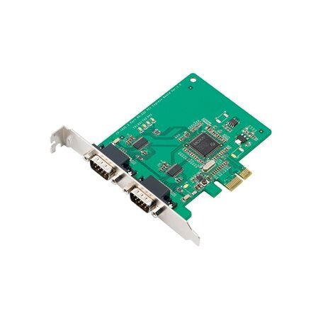 Moxa (CP-102EL-DB9M) 2 prievadų RS-232 Žemo profilio PCI Express x1 nuosekliojo ryšio plokštė (apima DB9 kištukas kabelis) 1