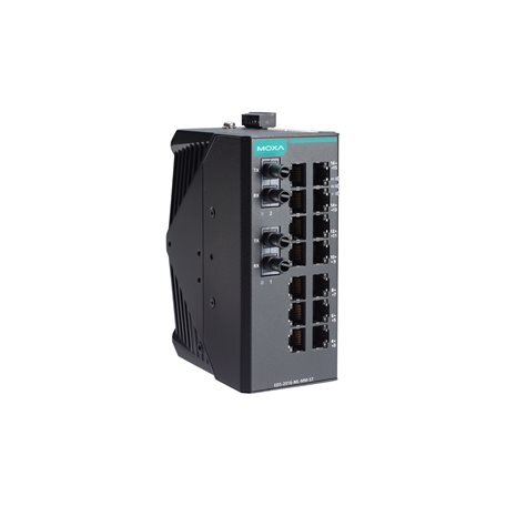 Moxa (EDS-2016-ML-MM-ST-T) nevaldomas Ethernet komutatorius, komplektacija: 14 10/100BaseT(X) prievadai, 2 100BaseFX daugiamodis prievadai su ST jungtys, Darbinė temperatūra: -40...75 °C Moxa (EDS-2016-ML-MM-ST-T) nevaldomas Ethernet komutatorius, komplektacija: 14 10/100BaseT(X) prievadai, 2 100BaseFX daugiamodis prievadai su ST jungtys, Darbinė temperatūra: -40...75 °C