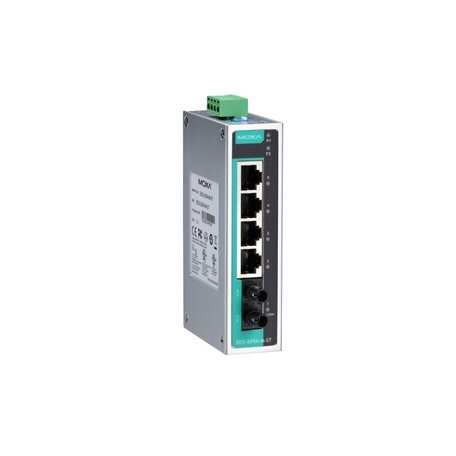 Moxa (EDS-205A-M-ST) nevaldomas Ethernet komutatorius, komplektacija: 4 10/100BaseT(X) prievadai, 1 100BaseFX daugiamodis prievadas su ST jungtys, Darbinė temperatūra: -10...60 °C Moxa (EDS-205A-M-ST) nevaldomas Ethernet komutatorius, komplektacija: 4 10/100BaseT(X) prievadai, 1 100BaseFX daugiamodis prievadas su ST jungtys, Darbinė temperatūra: -10...60 °C