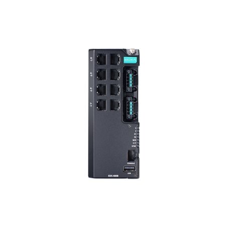 Moxa (EDS-4008-2GT-2GS-HV) valdomas Ethernet komutatorius, komplektacija: 4 10/100BaseT(X) prievadai, 2 10/100/1000BaseT(X) prievadai, 2 100/1000BaseSFP prievadai, vienas maitinimo šaltinis, 110/220 VAC/VDC, Darbinė temperatūra: -10...60 °C 2 Moxa (EDS-4008-2GT-2GS-HV) valdomas Ethernet komutatorius, komplektacija: 4 10/100BaseT(X) prievadai, 2 10/100/1000BaseT(X) prievadai, 2 100/1000BaseSFP prievadai, vienas maitinimo šaltinis, 110/220 VAC/VDC, Darbinė temperatūra: -10...60 °C 2