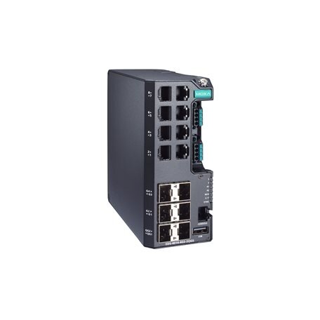Moxa (EDS-4014-4GS-2QGS-HV) valdomas Ethernet komutatorius, komplektacija: 8 10/100BaseT(X) prievadai, 4 100/1000BaseSFP prievadai, 2 1000/2500BaseSFP prievadai, vienas maitinimo šaltinis, 110/220 VAC/VDC, Darbinė temperatūra: -10...60 °C Moxa (EDS-4014-4GS-2QGS-HV) valdomas Ethernet komutatorius, komplektacija: 8 10/100BaseT(X) prievadai, 4 100/1000BaseSFP prievadai, 2 1000/2500BaseSFP prievadai, vienas maitinimo šaltinis, 110/220 VAC/VDC, Darbinė temperatūra: -10...60 °C