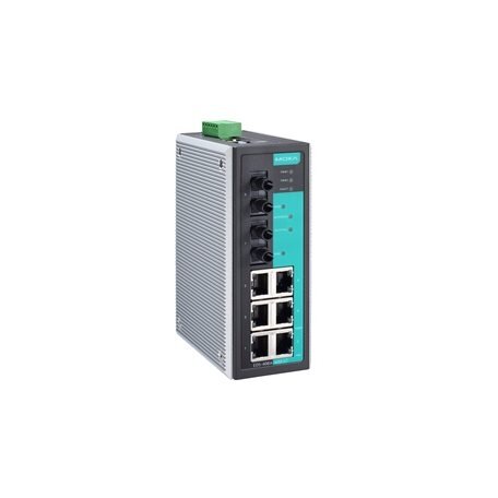 Moxa (EDS-408A-1M2S-SC) pradinio lygio valdomas Ethernet komutatorius, komplektacija: 5 10/100BaseT(X) prievadai, 1 100BaseFX daugiamodis prievadas, 2 100BaseFX vienamodis prievadai su SC jungtys, Darbinė temperatūra: 0...60 °C 3