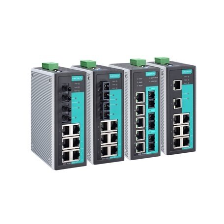 Moxa (EDS-408A-MM-SC-T) pradinio lygio valdomas Ethernet komutatorius, komplektacija: 6 10/100BaseT(X) prievadai, 2 100BaseFX daugiamodis prievadai su SC jungtys, Darbinė temperatūra: -40...75 °C 1