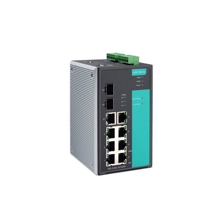 Moxa (EDS-510A-1GT2SFP-T) valdomas Gigabit Ethernet komutatorius, komplektacija: 7 10/100BaseT(X) prievadai, 1 10/100/1000BaseT(X) prievadas,2 SFP lizdai skirta pridedant SFP-1G serija Gigabit Ethernet moduliai, Darbinė temperatūra: -40...75 °C Moxa (EDS-510A-1GT2SFP-T) valdomas Gigabit Ethernet komutatorius, komplektacija: 7 10/100BaseT(X) prievadai, 1 10/100/1000BaseT(X) prievadas,2 SFP lizdai skirta pridedant SFP-1G serija Gigabit Ethernet moduliai, Darbinė temperatūra: -40...75 °C