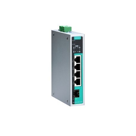 Moxa (EDS-G205A-4PoE-1GSFP-T) nevaldomas Gigabit PoE komutatorius, komplektacija: 4 PoE 10/100/1000BaseT(X) prievadai, 1 1000BaseX (SFP lizdas) prievadas, Darbinė temperatūra: -40...75 °C Moxa (EDS-G205A-4PoE-1GSFP-T) nevaldomas Gigabit PoE komutatorius, komplektacija: 4 PoE 10/100/1000BaseT(X) prievadai, 1 1000BaseX (SFP lizdas) prievadas, Darbinė temperatūra: -40...75 °C