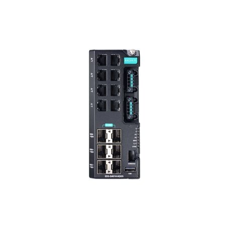 Moxa (EDS-G4014-6QGS-LV-T) valdomas Ethernet komutatorius, komplektacija: 8 10/100/1000BaseT(X) prievadai, 6 1000/2500BaseSFP prievadai, dvigubas maitinimas maitinimo šaltinis, 12/24/48 VDC, Darbinė temperatūra: -40...75 °C 2 Moxa (EDS-G4014-6QGS-LV-T) valdomas Ethernet komutatorius, komplektacija: 8 10/100/1000BaseT(X) prievadai, 6 1000/2500BaseSFP prievadai, dvigubas maitinimas maitinimo šaltinis, 12/24/48 VDC, Darbinė temperatūra: -40...75 °C 2