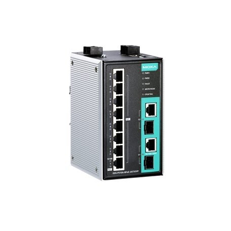 Moxa (EDS-P510A-8PoE-2GTXSFP-T) valdomas Gigabit Ethernet komutatorius, komplektacija: 8 PoE/PoE+ 10/100BaseT(X) prievadai, 2 kombinuotas 10/100/1000BaseT(X) arba 100/1000BaseSFP lizdai skirta pridedant SFP-1G/1FE serija Gigabit/Fast Ethernet moduliai, Da Moxa (EDS-P510A-8PoE-2GTXSFP-T) valdomas Gigabit Ethernet komutatorius, komplektacija: 8 PoE/PoE+ 10/100BaseT(X) prievadai, 2 kombinuotas 10/100/1000BaseT(X) arba 100/1000BaseSFP lizdai skirta pridedant SFP-1G/1FE serija Gigabit/Fast Ethernet moduliai, Da