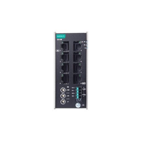 Moxa (EJS-08-T) kompaktiškas pramoninis EtherCAT jungiamoji, komplektacija: 8 100BaseT(X) prievadai, dvigubas 12/24/48 VDC maitinimo įėjimai, Darbinė temperatūra: -40...75 °C 2 Moxa (EJS-08-T) kompaktiškas pramoninis EtherCAT jungiamoji, komplektacija: 8 100BaseT(X) prievadai, dvigubas 12/24/48 VDC maitinimo įėjimai, Darbinė temperatūra: -40...75 °C 2