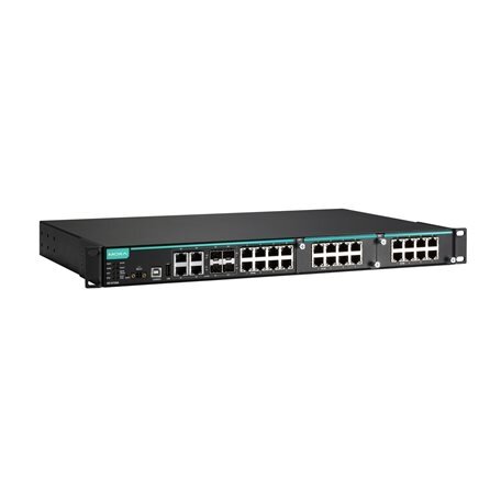 Moxa (IKS-6728A-4GTXSFP-24-T) modulinis valdomas Ethernet komutatorius, komplektacija: 8 10/100BaseT(X) prievadai, 4 10/100/1000BaseT(X) arba 100/1000BaseSFP kombinuoti prievadai, 2 lizdai skirta Fast Ethernet moduliai, priekinis kabelių prijungimas, 1 ga 1 Moxa (IKS-6728A-4GTXSFP-24-T) modulinis valdomas Ethernet komutatorius, komplektacija: 8 10/100BaseT(X) prievadai, 4 10/100/1000BaseT(X) arba 100/1000BaseSFP kombinuoti prievadai, 2 lizdai skirta Fast Ethernet moduliai, priekinis kabelių prijungimas, 1 ga 1