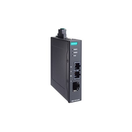 Moxa (IMC-P21A-G2-M-SC) PoE+ pramoninis 10/100Base-T(X) į 100Base-FX medijos keitiklis, daugiamodis prievadas su SC jungtis, Darbinė temperatūra: -10...60 °C Moxa (IMC-P21A-G2-M-SC) PoE+ pramoninis 10/100Base-T(X) į 100Base-FX medijos keitiklis, daugiamodis prievadas su SC jungtis, Darbinė temperatūra: -10...60 °C