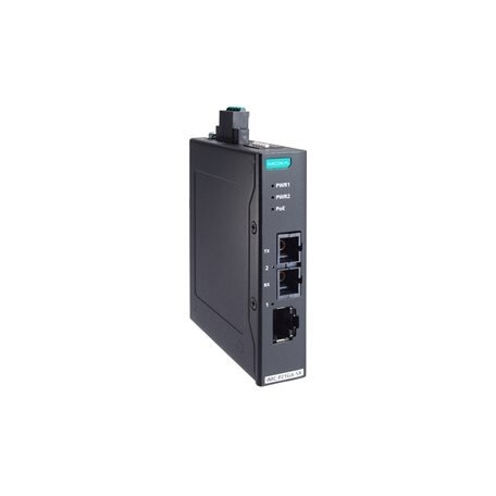 Moxa (IMC-P21GA-G2-SX-SC) PoE+ pramoninis 10/100/1000Base-T(X) į 1000Base-SX medijos keitiklis, daugiamodis prievadas su SC jungtis, Darbinė temperatūra: -10...60 °C