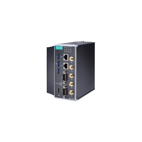 Moxa (MC-1220-KL1-T-S) Intel® Celeron® 3965U 2C/2T 2.2 GHz kompiuteris, komplektacija: 8 GB RAM, 2 Gigabit Ethernet prievadai, 2 RS/232/422/485 3-in-1 nuosekliojo ryšio prievadai, 3 USB 3.0 prievadai, 3 mažas PCIe plėtimo lizdai, 1 HDMI prievadas, TPM 2.0 3