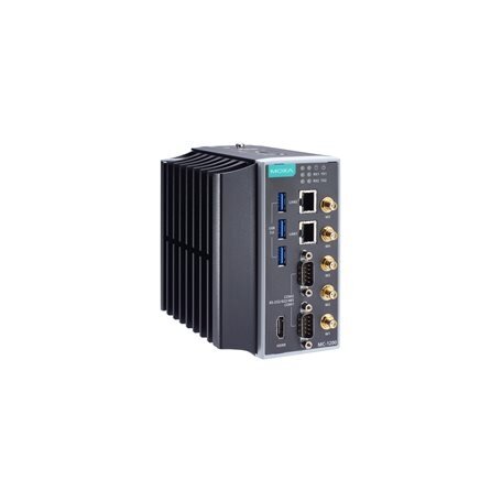 Moxa (MC-1220-KL1-T-S) Intel® Celeron® 3965U 2C/2T 2.2 GHz kompiuteris, komplektacija: 8 GB RAM, 2 Gigabit Ethernet prievadai, 2 RS/232/422/485 3-in-1 nuosekliojo ryšio prievadai, 3 USB 3.0 prievadai, 3 mažas PCIe plėtimo lizdai, 1 HDMI prievadas, TPM 2.0