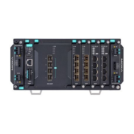 Moxa (MDS-G4020-L3-4XGS-T) 3 lygmens visi prievadai Gigabit, modulinis valdomas Ethernet komutatorius, komplektacija: 4 fiksuotas 10GbE SFP+ lizdai, 4 lizdai skirta pasirinktinai 4 prievadų GE/FE moduliai, 2 lizdai skirta galvaniškai atskirtas maitinimas 2 Moxa (MDS-G4020-L3-4XGS-T) 3 lygmens visi prievadai Gigabit, modulinis valdomas Ethernet komutatorius, komplektacija: 4 fiksuotas 10GbE SFP+ lizdai, 4 lizdai skirta pasirinktinai 4 prievadų GE/FE moduliai, 2 lizdai skirta galvaniškai atskirtas maitinimas 2