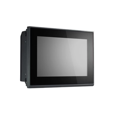 Moxa (MPC-2070-E2-T-W7E) 7-colių panelinis kompiuteris, Intel Atom® E3826 1.46 GHz procesorius, 1000-nit LCD su daugiataškis lietimas, 10...36 VDC, IP66 viduje priekinis, Darbinė temperatūra: -40...70 °C, 4 GB RAM, 1 CFast lizdas, komplektacija: 32 GB plo