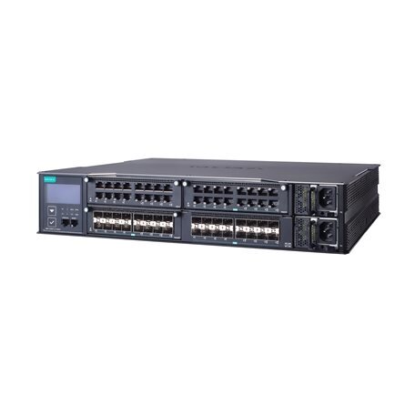 Moxa (MRX-Q4064-L3-16XGS) 3 lygmens modulinis valdomas 2.5 Gigabit Ethernet komutatorius, komplektacija: 16 10GbE SFP+ prievadai, 3 lizdai skirta 16 prievadų Gigabit arba 2.5 Gigabit Ethernet moduliai, 2 galvaniškai atskirti maitinimo šaltiniai (90...264 3 Moxa (MRX-Q4064-L3-16XGS) 3 lygmens modulinis valdomas 2.5 Gigabit Ethernet komutatorius, komplektacija: 16 10GbE SFP+ prievadai, 3 lizdai skirta 16 prievadų Gigabit arba 2.5 Gigabit Ethernet moduliai, 2 galvaniškai atskirti maitinimo šaltiniai (90...264 3